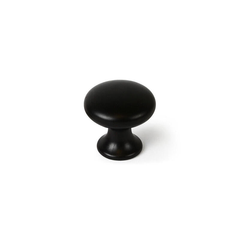 Blister Con 4 Pomos Redondos Para Mueble Fabricado En Zamak Acabado Negro Mate Mod. 760 Ø25mm Rei