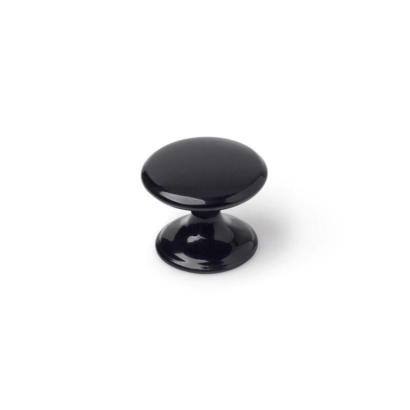 Blister Con 4 Pomos Redondos Para Mueble Fabricado En Zamak Acabado Negro Mod. 756 Ø33mm Rei