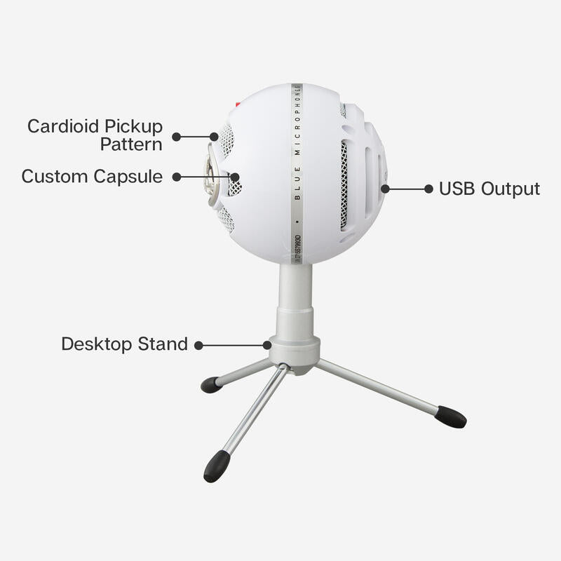 Blue Microphones Snowball Ice Micrófono De Superficie Para Mesa Blanco