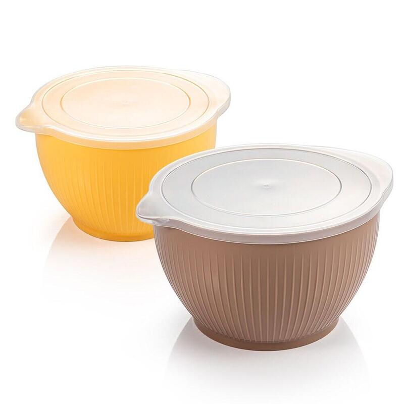 Boles De Plástico Con Tapa, Delícia, 2 Uds