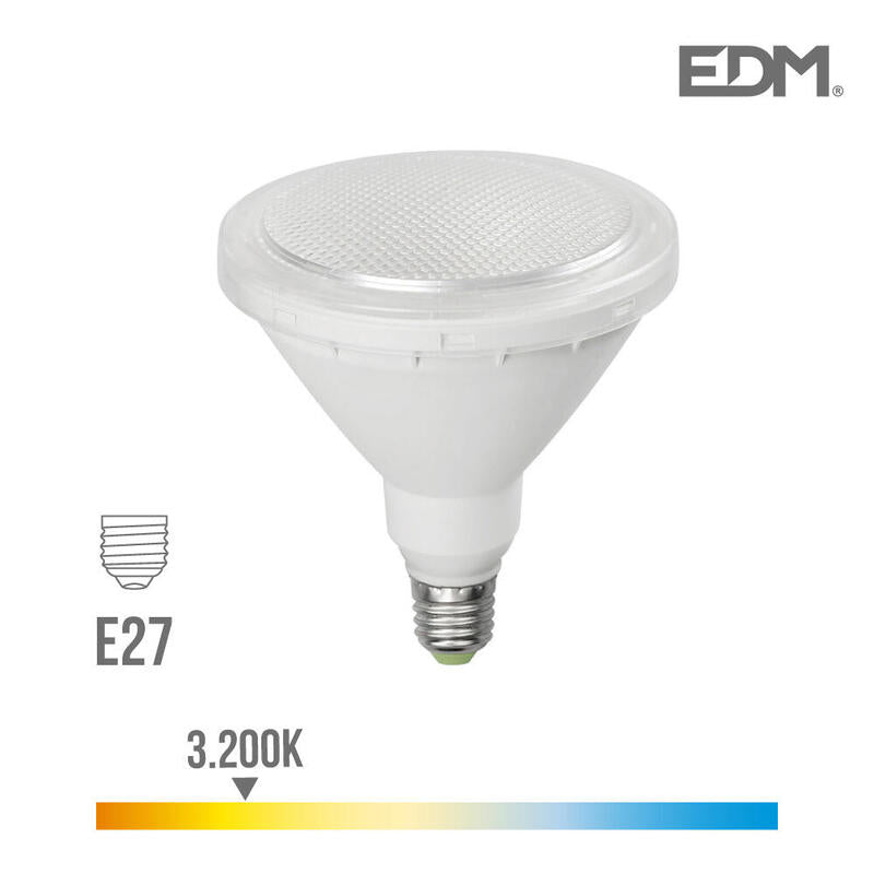 Bombilla Par38 Led E27 15w 1200lm 3200k Luz Calida Ip64 Ø12x13,8cm Edm