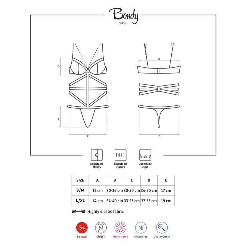 Obsessive Bondy Body Negro Elastano, Poliamida