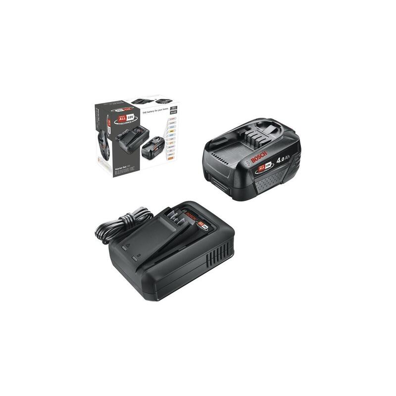 Bosch Diy & Garden Kit De Inicio Inalámbrico 18v 1x 4.0ah + Cargador Rápido Al 18v-44 Negro, Batería De Iones De Litio 4.0ah, Power For All Alliance 1600a031t6
