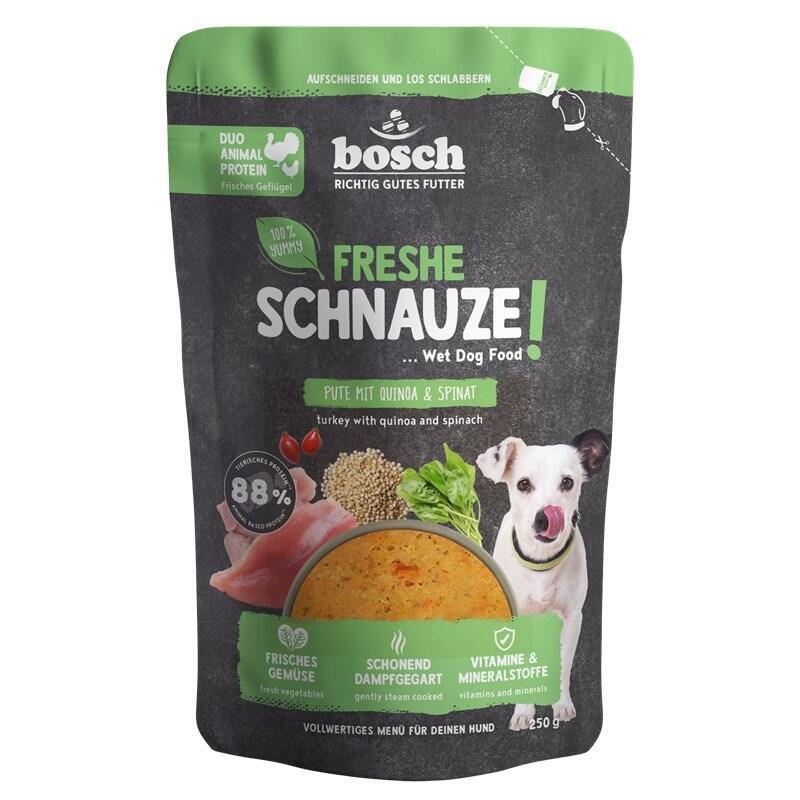 Bosch Freshe Schnauze Con Pavo, Quinoa Y Espinacas - Alimento Húmedo Para Perros - 250g