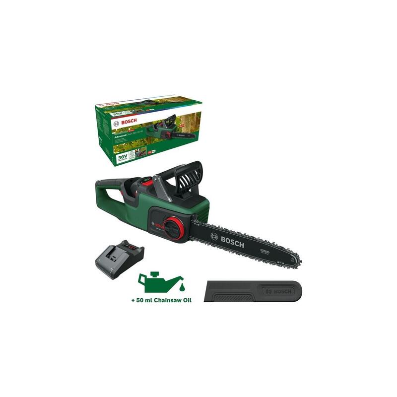 Bosch Motosierra Inalámbrica Advancedchain 36v 35-40, 36volt, Motosierra Eléctrica Verde/Negro, Batería Li-Ion 2,0ah, Power For All 06008b8600