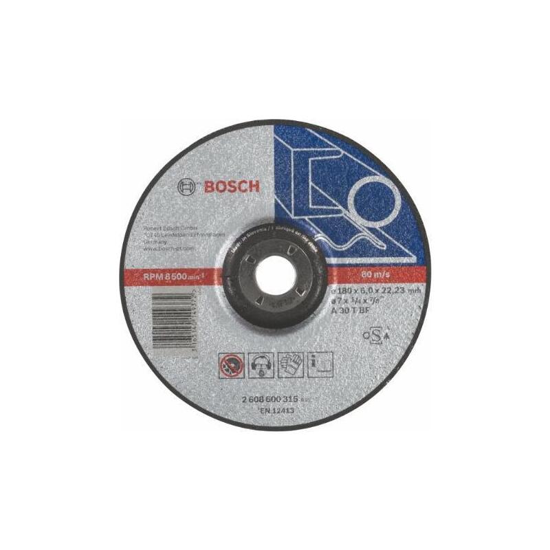 Bosch Muela Abrasiva Expert For Metal, Ø 180 Mm, Acodada, Muela Abrasiva 2608600315