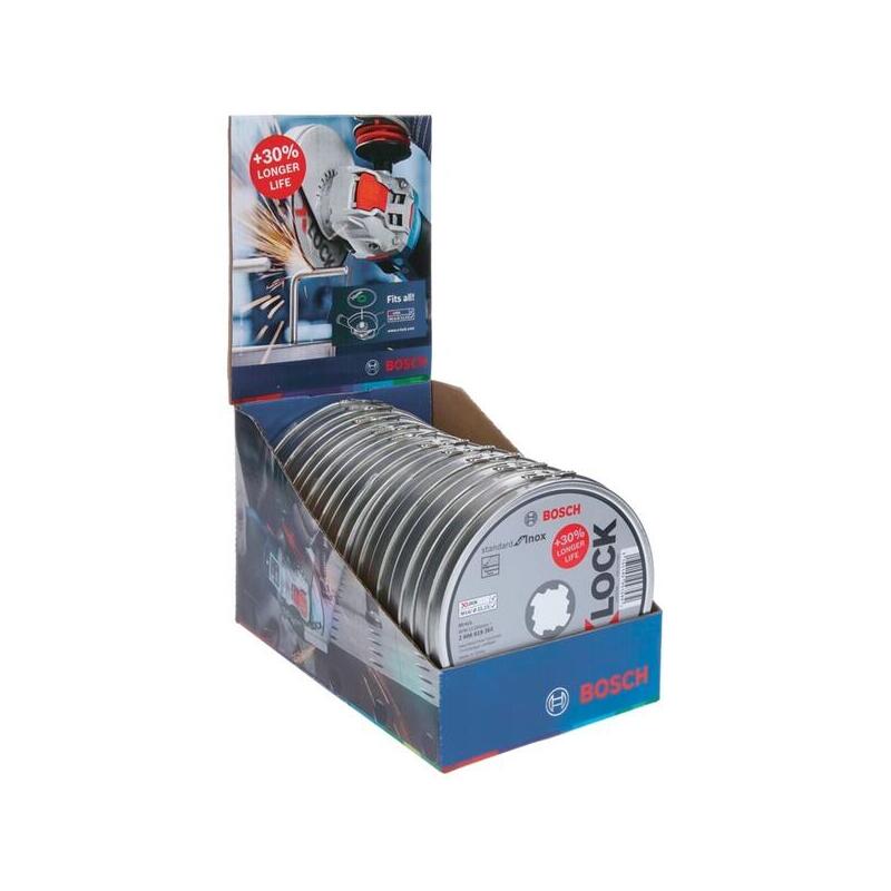 Bosch Professional Disco De Corte X-Lock Estándar Para Inox, Ø 125 Mm 10 Piezas, Diámetro 22,23 Mm, Wa 60 T Bf, Recto