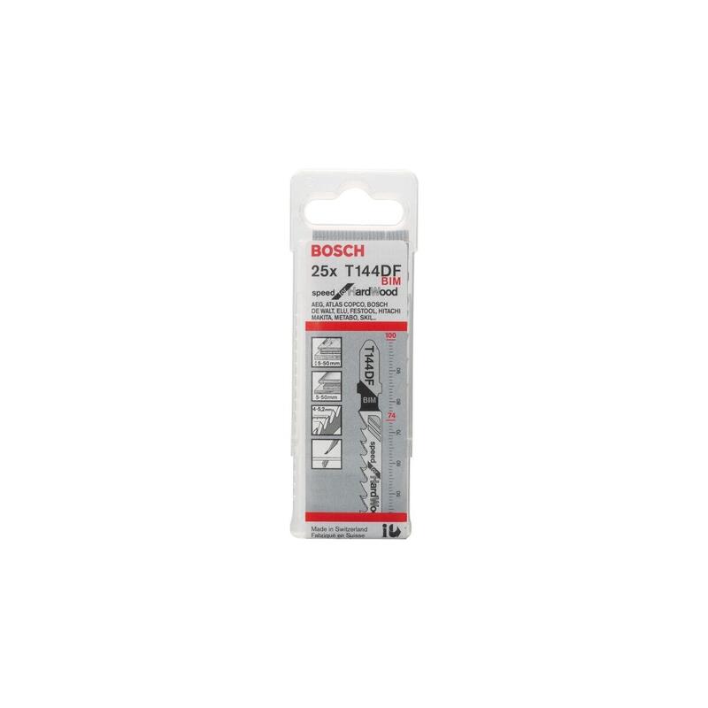 Bosch Professional Hoja De Sierra De Calar T 144 Df Speed ??Para Madera Dura, 100 Mm 25 Piezas 2608634990