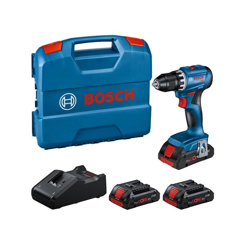 Bosch Professional Taladro/Destornillador Inalámbrico Gsr 18v-45 Professional, 18 Voltios Azul/Negro, 3 Baterías De Iones De Litio Procore18v 4,0 Ah, En Caja En Forma De L