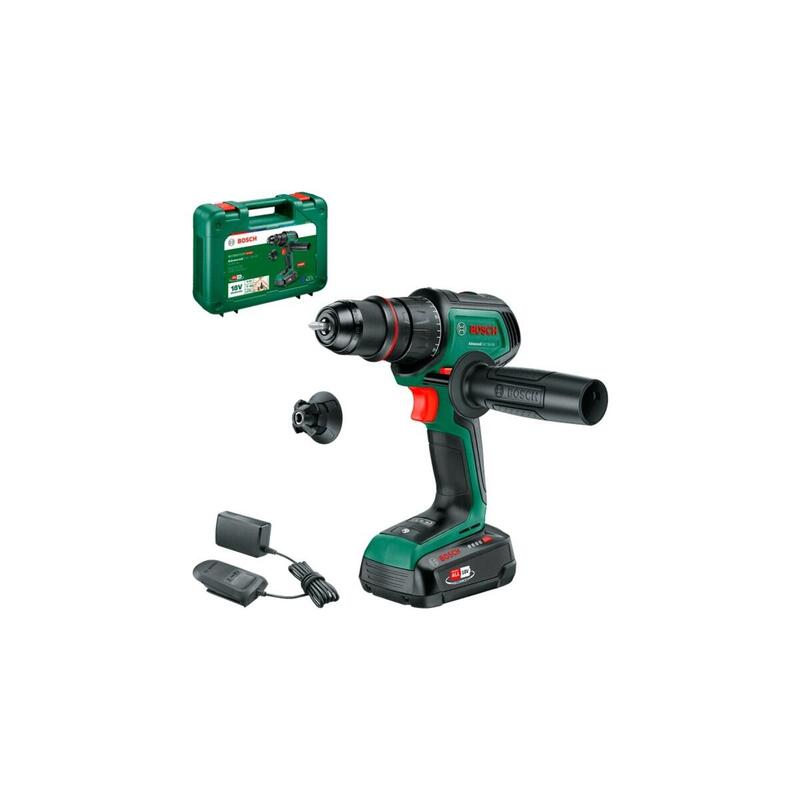 Bosch Taladro Inalámbrico Advanceddrill 18v-80 Quicksnap Verde/Negro, Batería Li-Ion 2,5ah, Maletín, Power For All Alliance 06039e2001