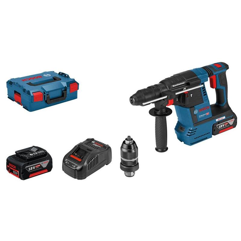 Bosch Taladro Inalámbrico Gbh 18v-26 F Profesional, 18volt Azul / Negro, L-Boxx, 2x Batería 5.0ah