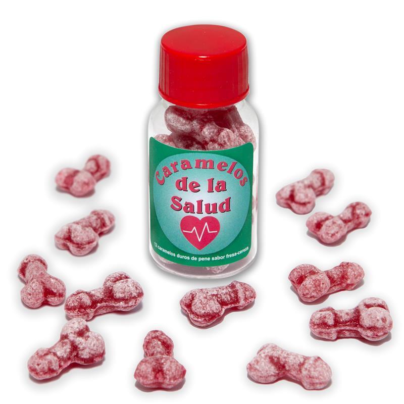 Bote De 12 Caramelos Forma De Pene Sabor Frutas