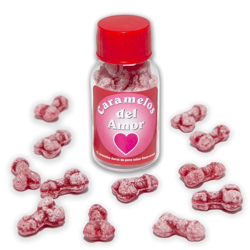 Bote De 12 Caramelos Forma De Pene Sabor Frutas