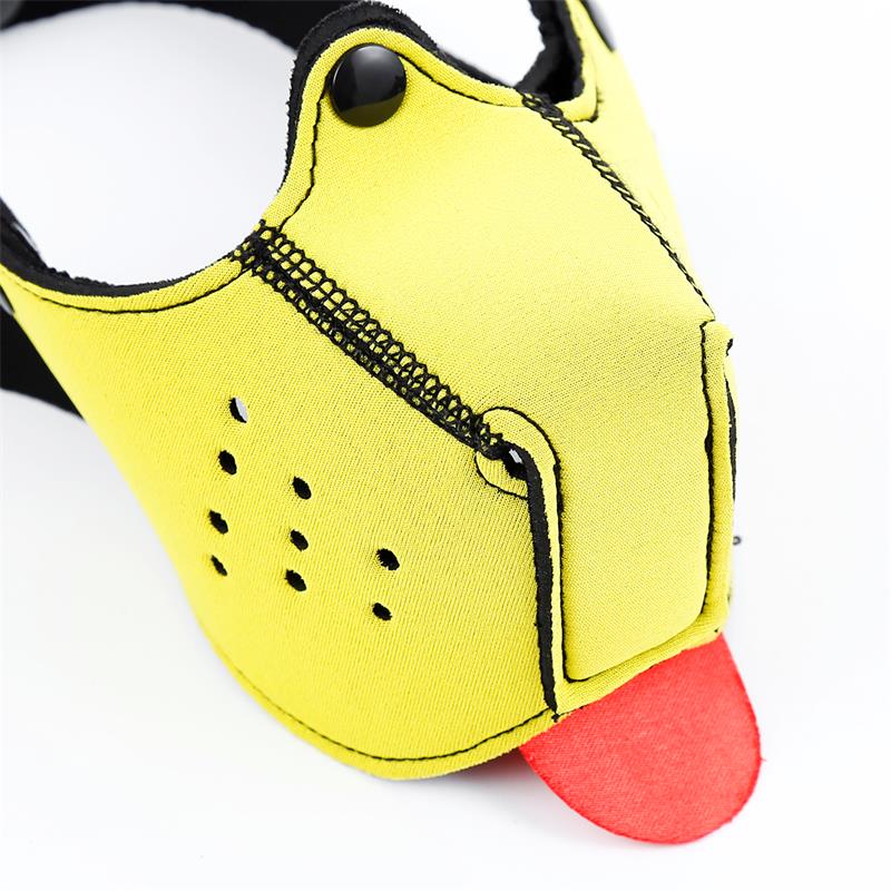 Bozal De Perro De Neopreno Desmontable Y Ajustable Amarillo