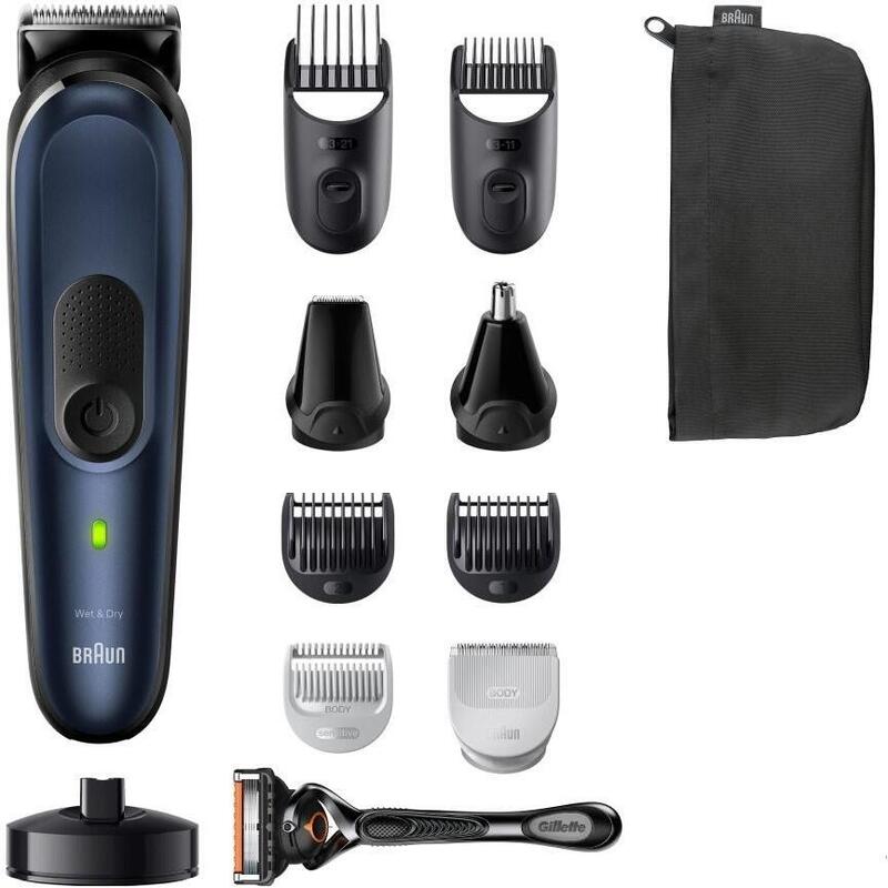 Braun All-In-One Styling Set 7 Mgk7410, Cortapelos Azul Oscuro/Negro Mgk7410