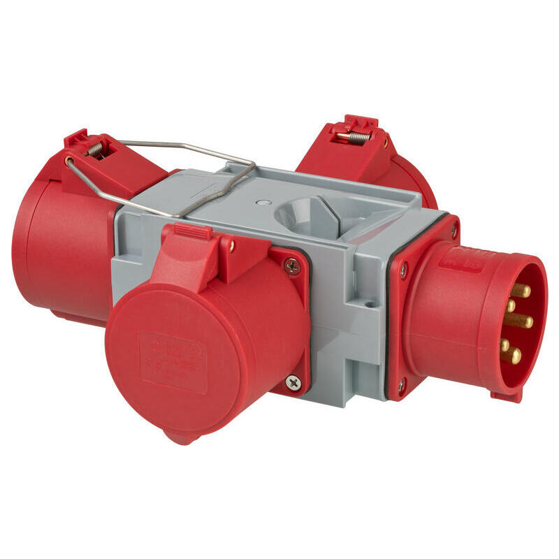 Brennenstuhl 1081670 Adaptador De Enchufe Eléctrico Gris, Rojo
