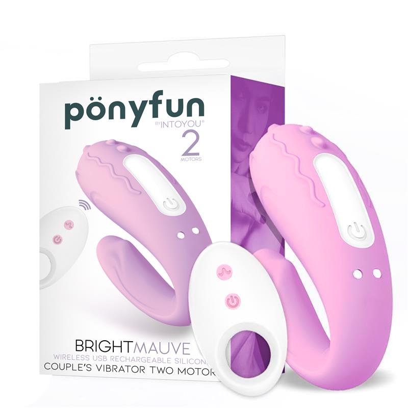Brightmauve Vibrador Para Parejas Doble Motor Control Remoto Usb Silicona