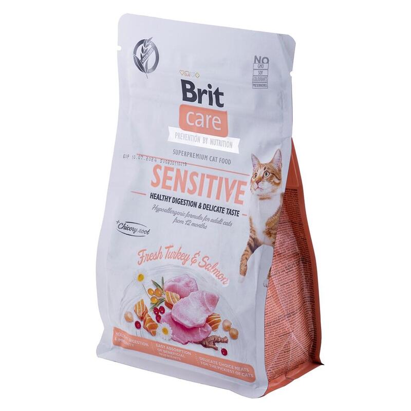 Brit Care Grain-Free Sensitive Turkey&Salmon - Comida Seca Para Gatos - 400 G