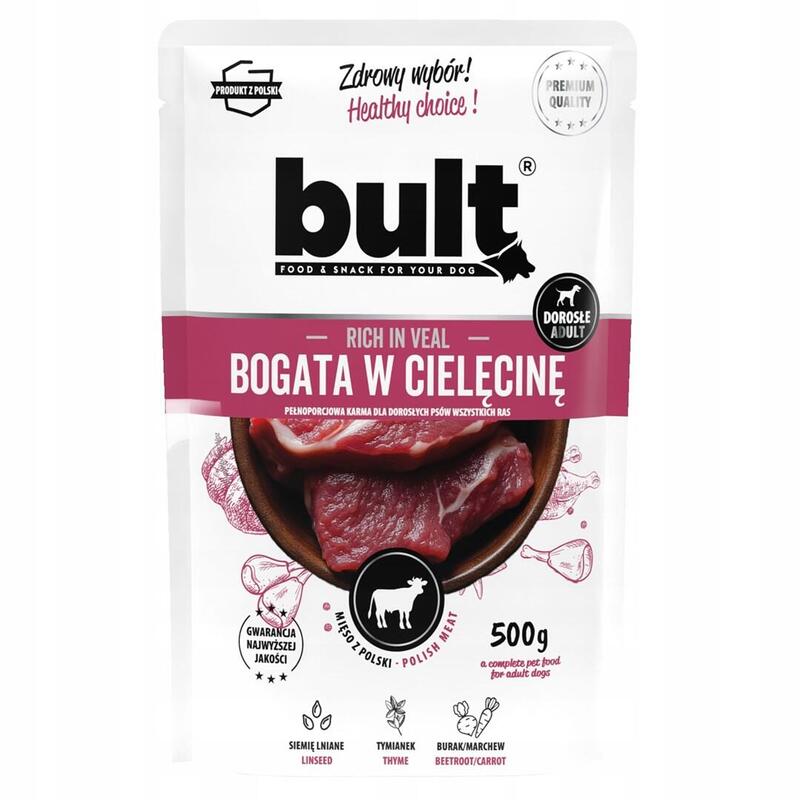 Bult Sobre Rico En Ternera, Comida Húmeda Para Perro 500g