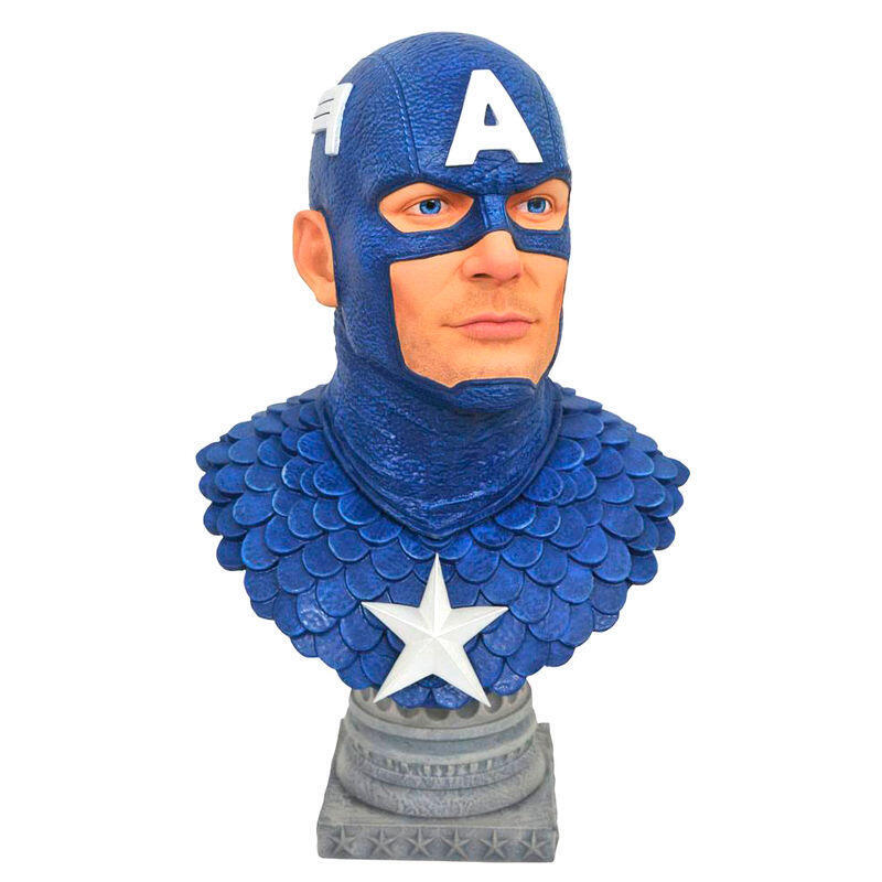 Busto Resina Capitan America Legends In 3d Marvel Comics 25cm