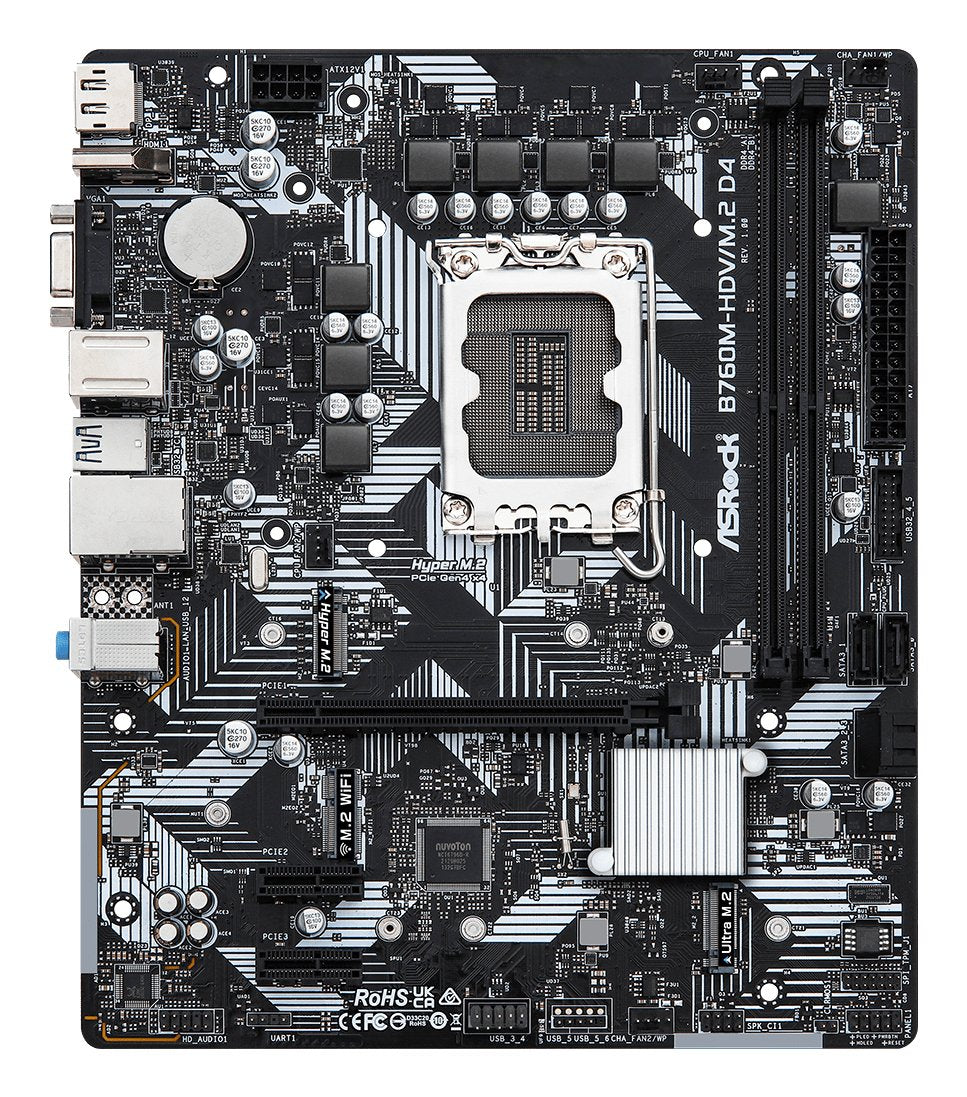 EAN 4710483942020 - Asrock B760M-HDV/M.2 D4 Intel B760 LGA 1700 micro ATX imagen 3