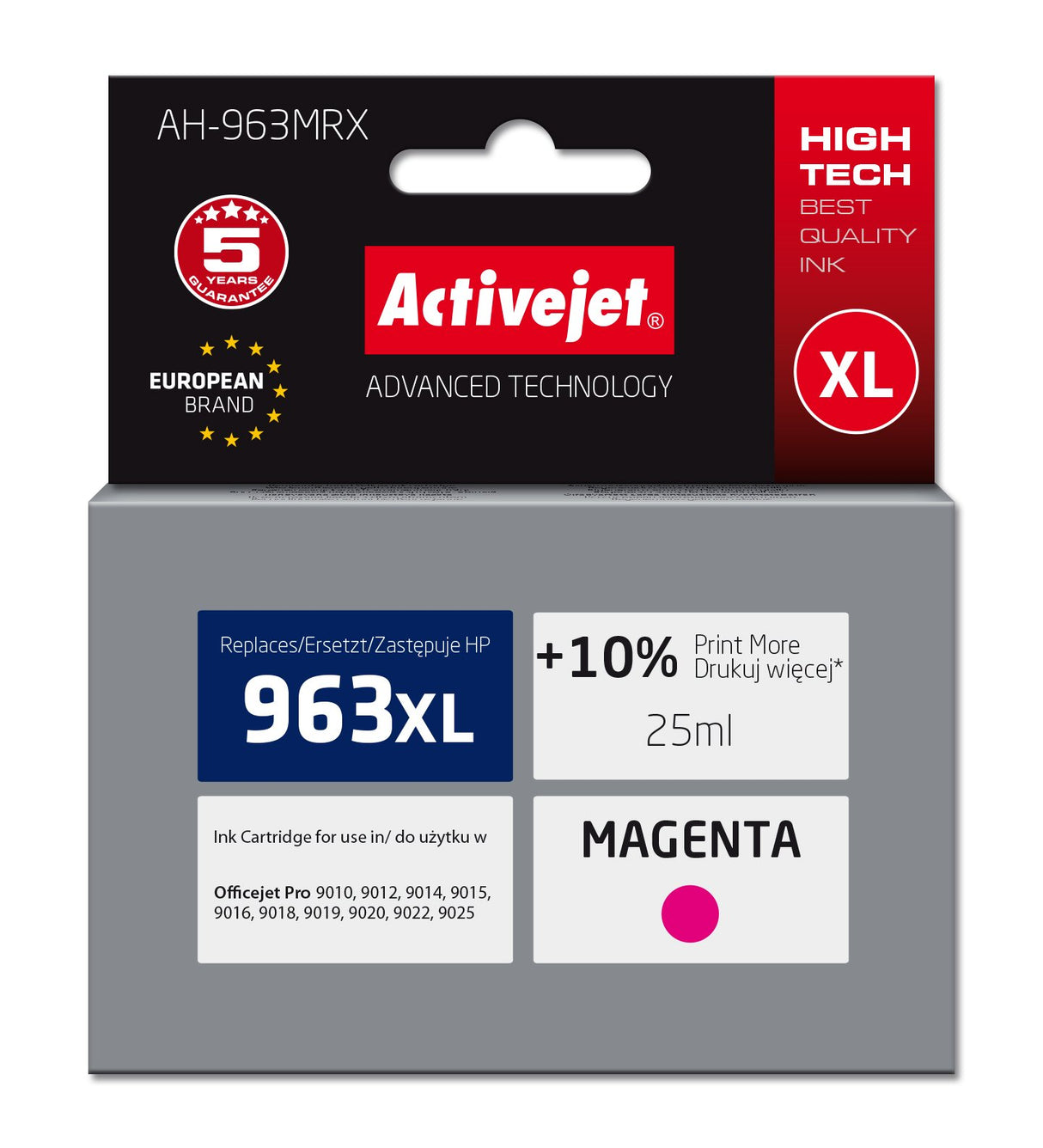 EAN 5901443119692 - Activejet Tusz AH-963MRX (zamiennik HP 963XL 3JA28AE; Premium; 1760 stron; czerwony) cartucho de tinta 1 imagen 1
