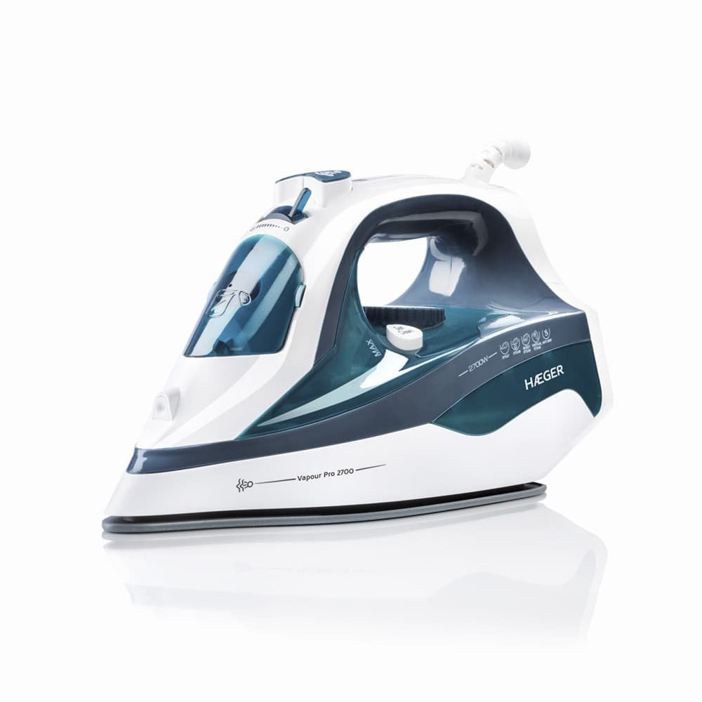 EAN 5608475009808 - Haeger Vapour Pro 2700 Plancha vapor-seco Suela de cerámica 2700 W Azul, Blanco imagen 1