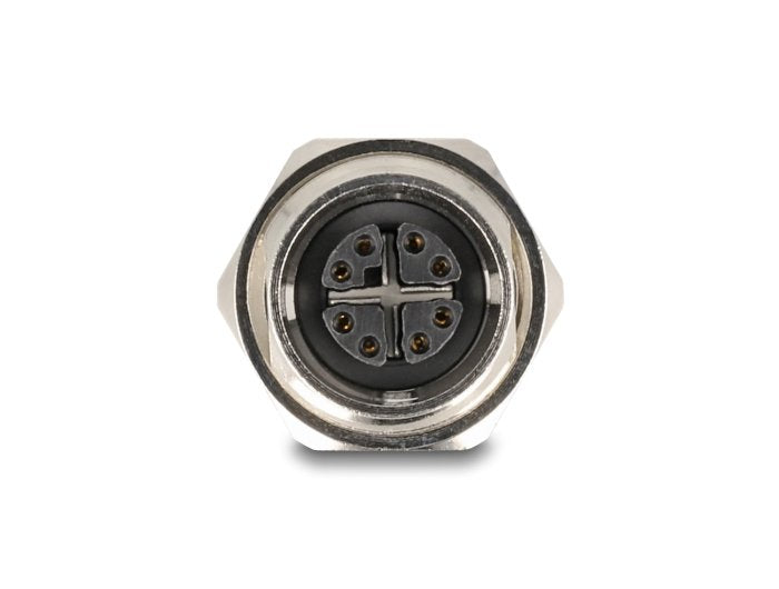 Delock M12 Adaptador X-Kodiert 8 Pin Hembra A Rj45 Hembra Cat.6a Stp Metall