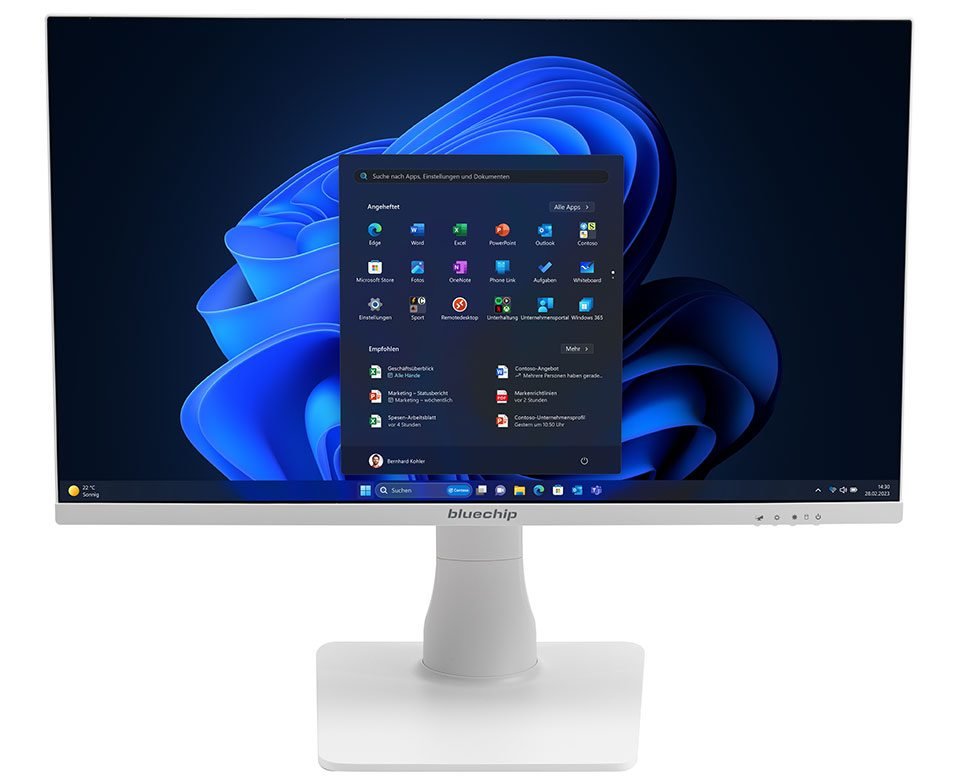 Bluechip Businessline Aio23500 *Blanco* Intel® Core I5 Procesador 14400 / Hasta 4.70 Ghz, Windows 11 Pro, 23,8\" Led Ips, 16 Gb Ddr5, 500 Gb Nvme Ssd, Intel® Wi-Fi 6, Bluetooth 5.2, Rj45 (1 Gb/S), Intel® Uhd Gráfica, Built-To-Order