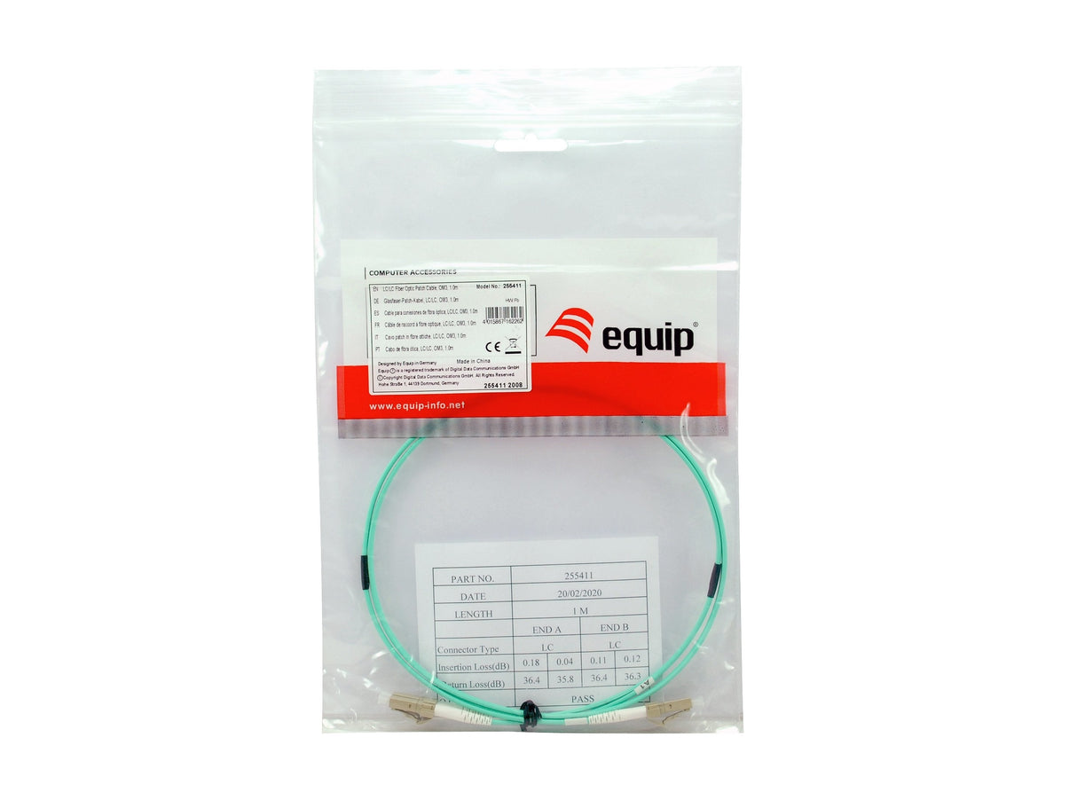 Equip Cable De Red Lc->Lc 35.00m Multimode Duplex Om3 Turquesa