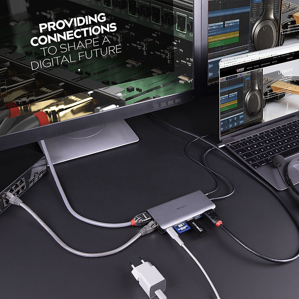 EAN 4002888433235 - Lindy 43323 base para portátil y replicador de puertos Alámbrico USB 3.2 Gen 1 (3.1 Gen 1) Type-C Negro, imagen 5