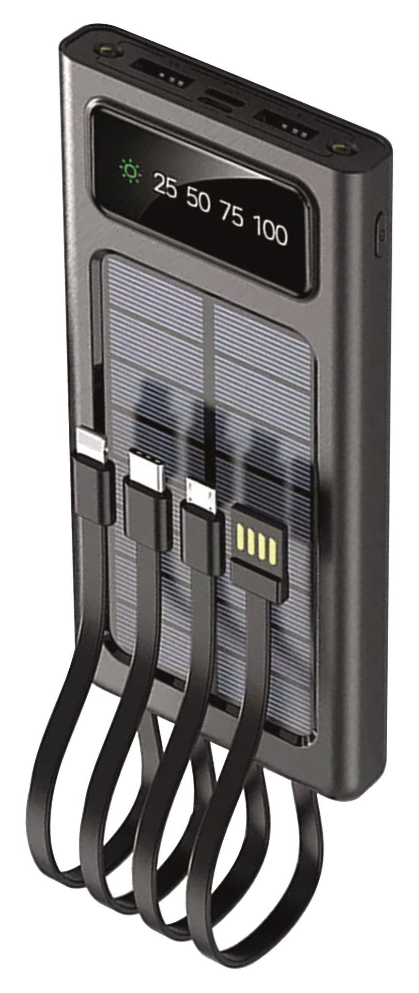 2go Powerbank Solar 10000mah Negro Con Linterna Led