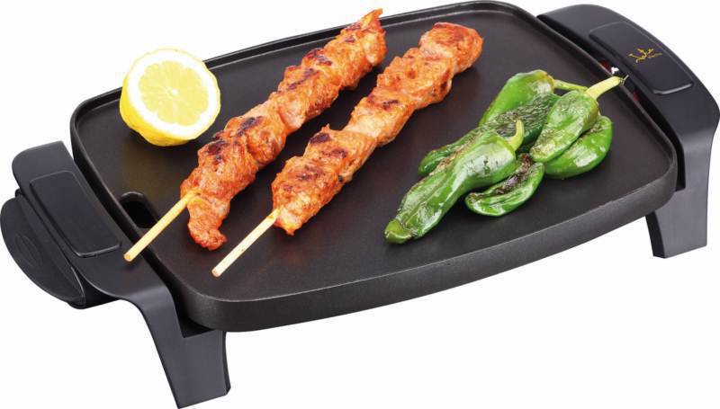 Plancha Para Asar Jata 1000w Termostato Regulable Extraible Bandeja Salsera Gr205