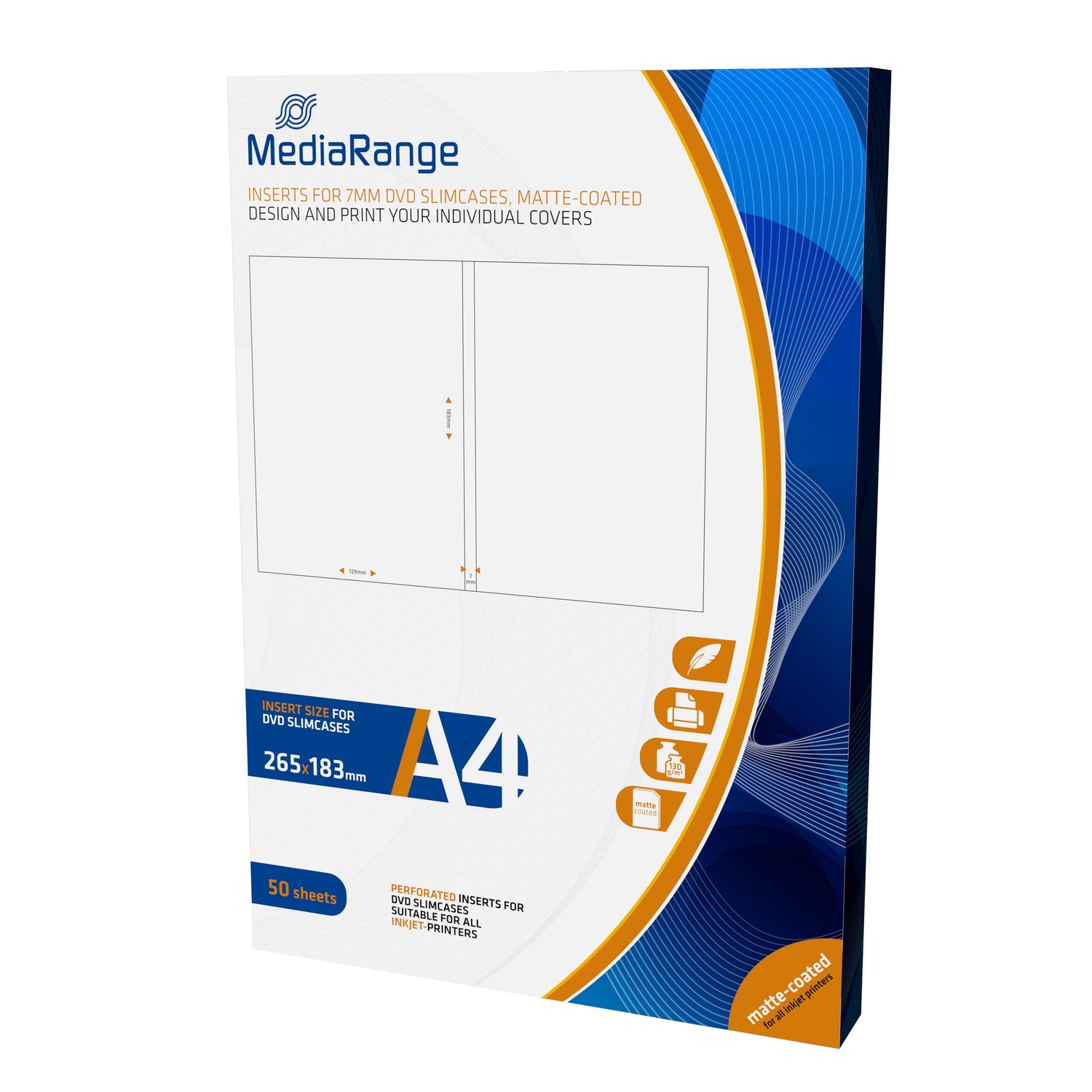 Mediarange Mrink122 Papel Para Impresora De Inyección De Tinta A4 (210x297 Mm) Mate 50 Hojas Blanco