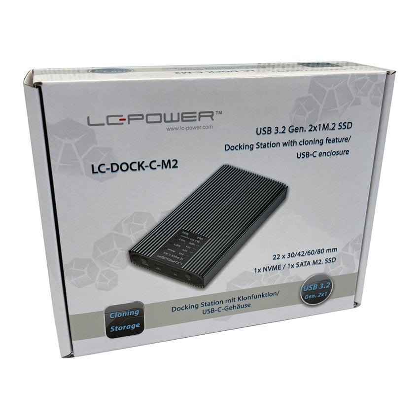 Lc-Power Lc-Dock-C-M2 Usb3.2 Docking Station Nvme &Sata-M.2 Retail