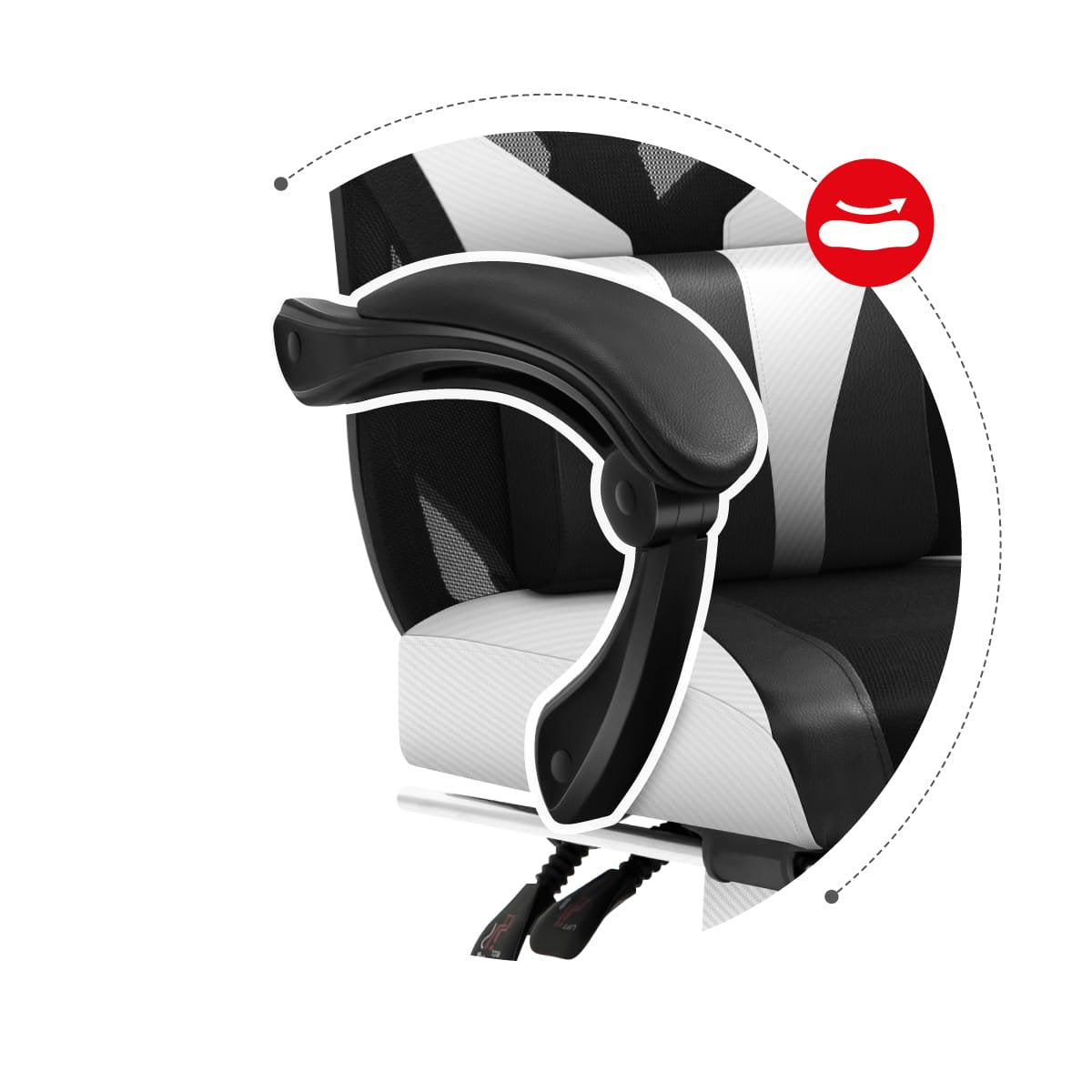 EAN 5903796011333 - Huzaro Combat 5.0 Silla para videojuegos de PC Asiento de malla Negro, Blanco imagen 13