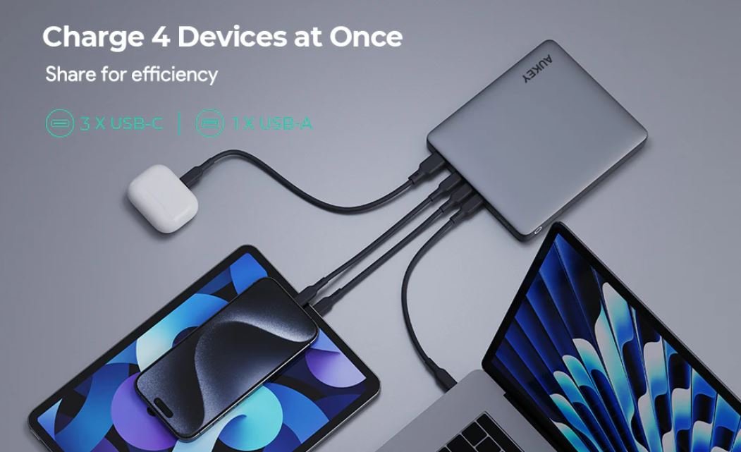 Aukey Powerbank 100w 20000mah 3xusb-C Pd 3.0