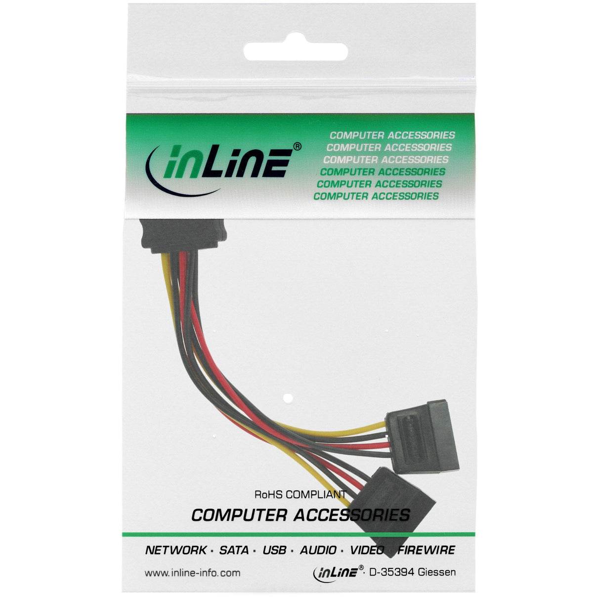 Cable De Alimentación En Y Sata Inline Sata Hembra A 2x Sata Macho De 0,15 M