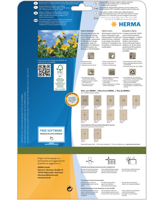 EAN 4008705107563 - HERMA 10756 etiqueta autoadhesiva Rectángulo Permanente Marrón 80 pieza(s) imagen 2