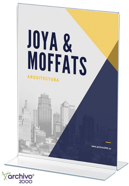 Archivo 2000 Expositor Sobremesa En Forma De T Din A5 Vertical 75x150x215 Mm Cristal Transparente