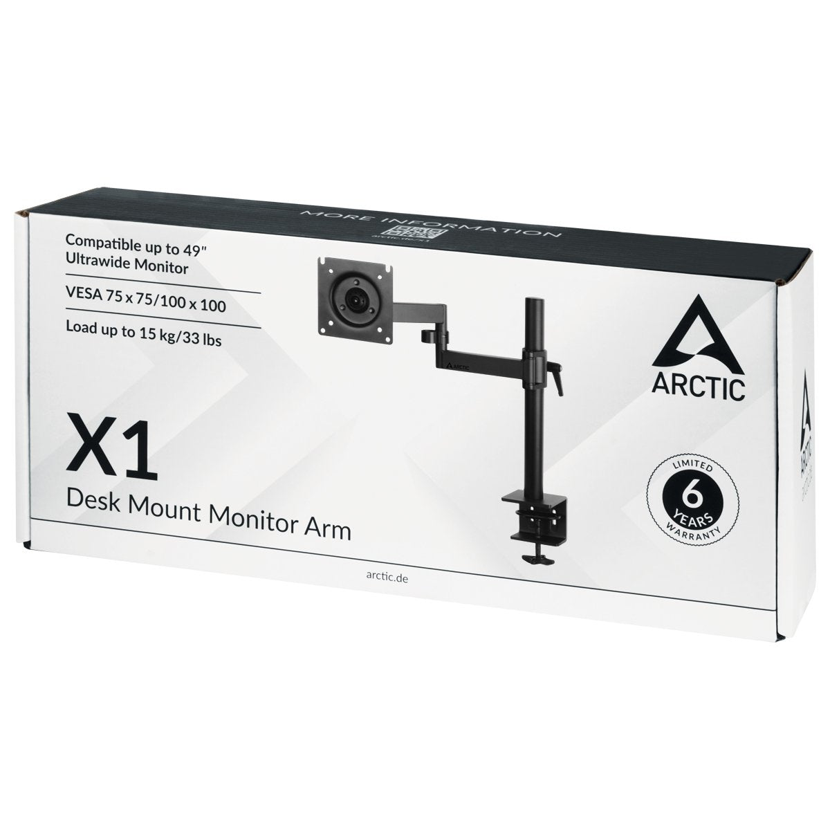 EAN 4895213703581 - ARCTIC X1 109,2 cm (43") Escritorio Negro imagen 6