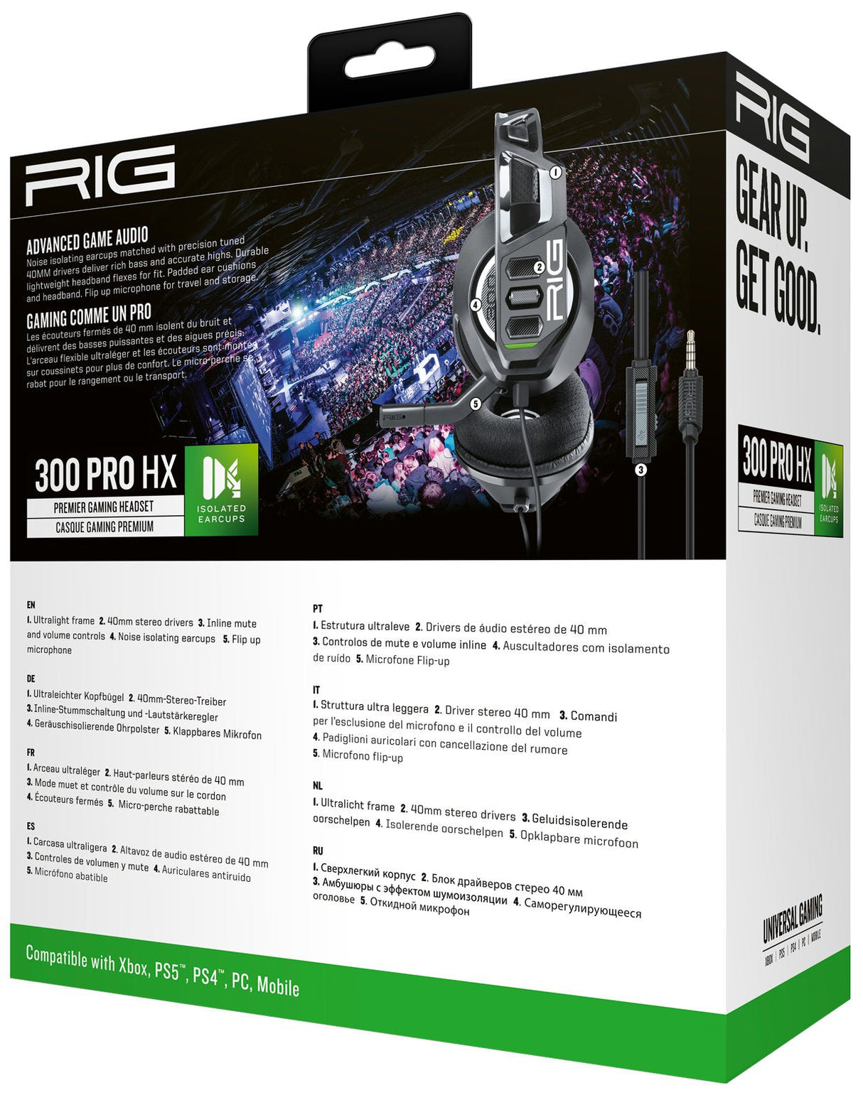 Auriculares Nacon Gaming Rig Serie 300pro Hx Para