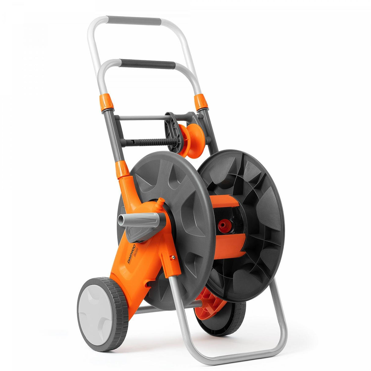 EAN 8800356879518 - Daewoo DWR2050 carrete de manguera de jardín Tambor de carrete Manual Negro, Gris, Naranja imagen 5