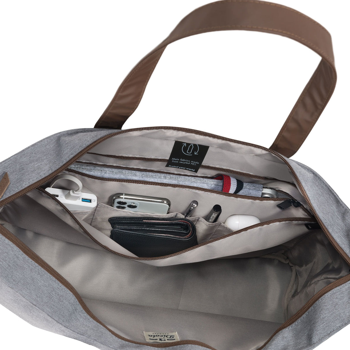 Bolso Dicota Shopper Eco Motion Gris, Hasta 35,8 Cm 14,1 Pulgadas
