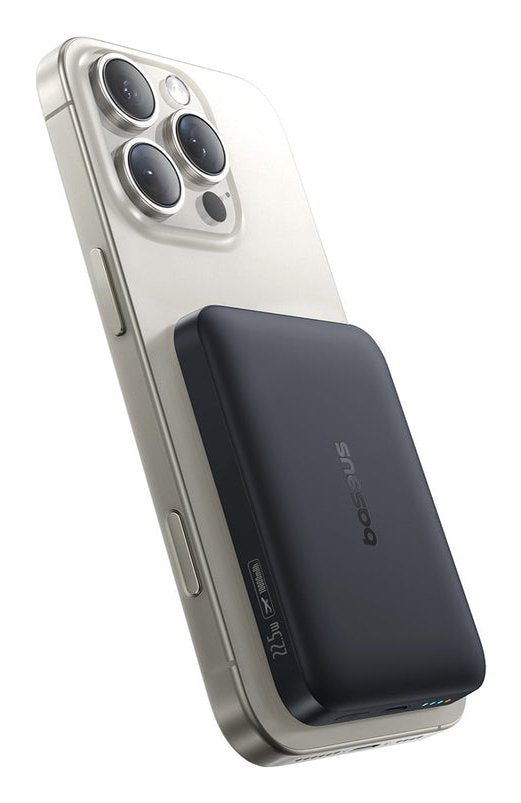 Power Bank Baseus Enerfill Fm11 Ultra-Mini Magnetic (Magsafe Compatible), 22.5w, 10000 Mah, With Type-C Cable 0,30m, Black Eu (P1008210e123-00)
