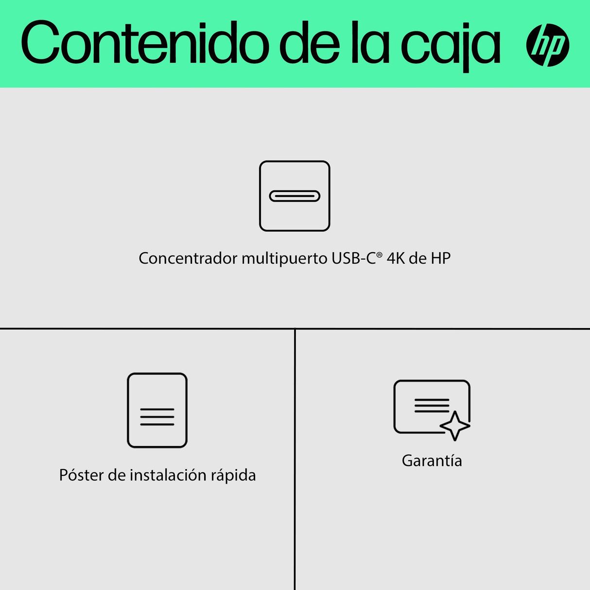 EAN 0196548906963 - HP 4K USB-C Multiport Hub USB Tipo C Negro imagen 8