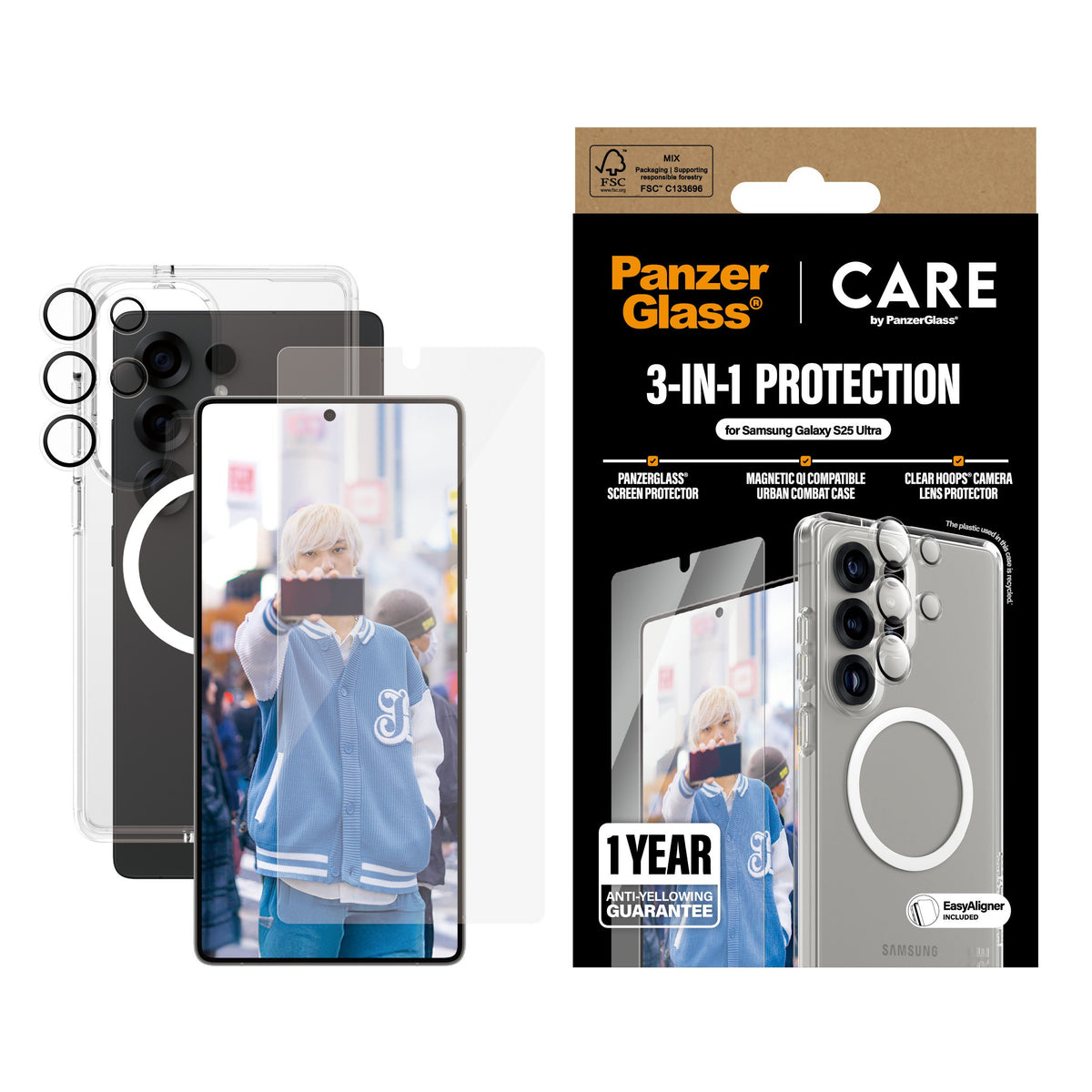 EAN 5715685016189 - PanzerGlass ® | CARE™ by ® 3-in-1 Bundle Samsung Galaxy S25 Ultra Protector de pantalla 1 pieza(s) imagen 2