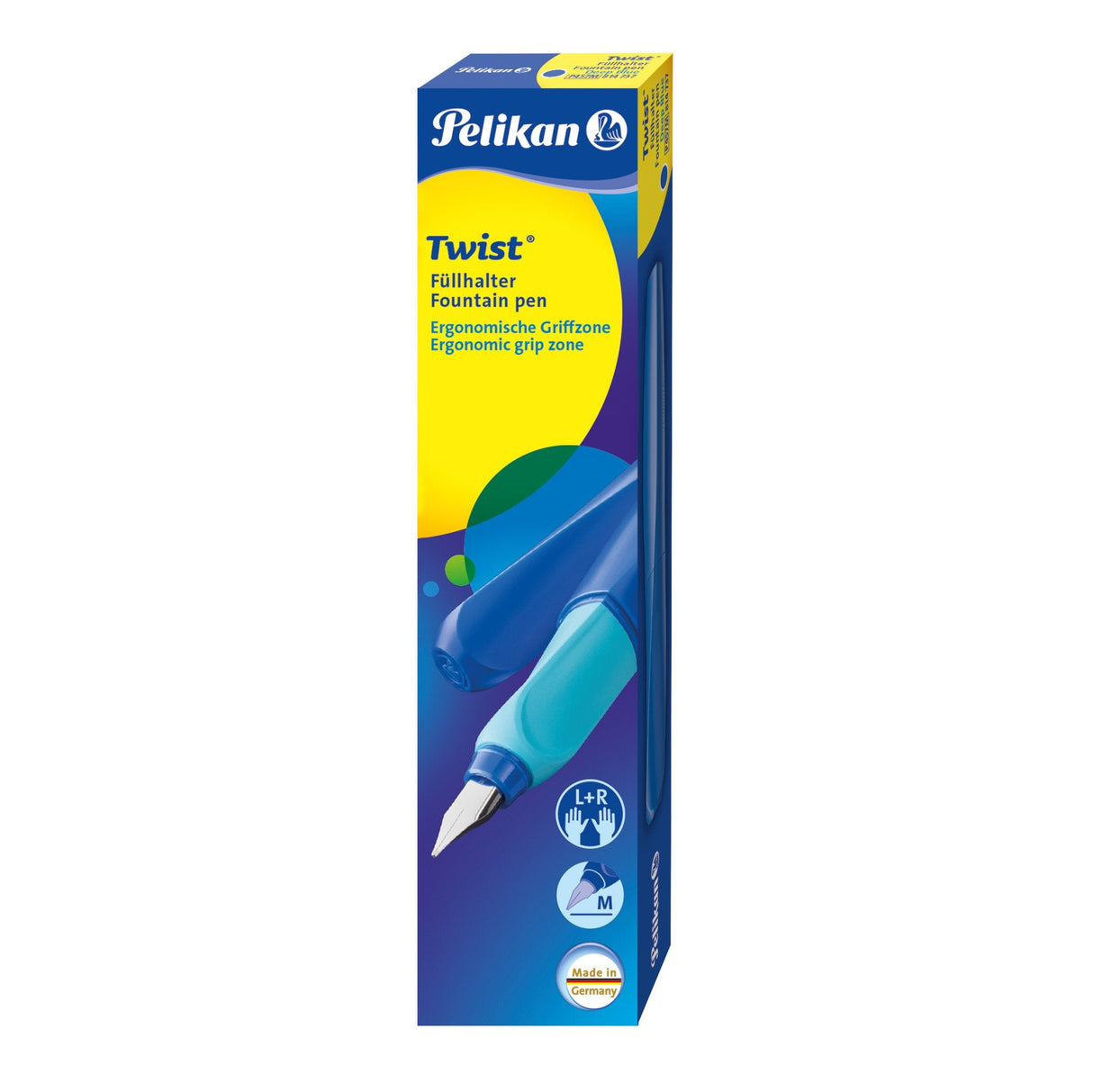 Pelikan Twist Pluma Estilografica Escolar Recargable Acero Inoxidable Punto M - Cuerpo Color Azul (814737)