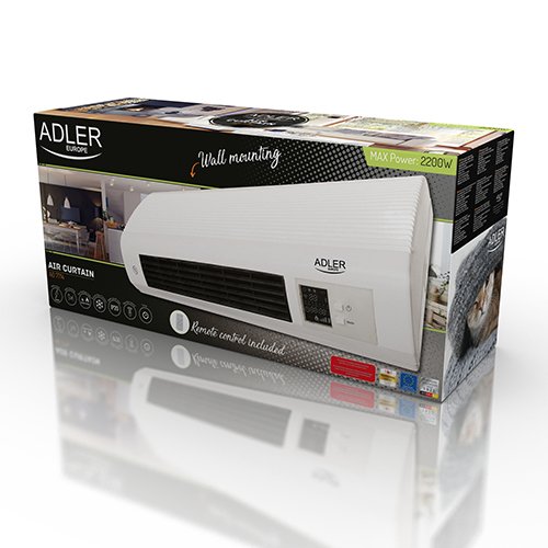 Adler Ad 7714 Calefactor Eléctrico Interior Negro, Blanco 2200 W Ventilador Eléctrico