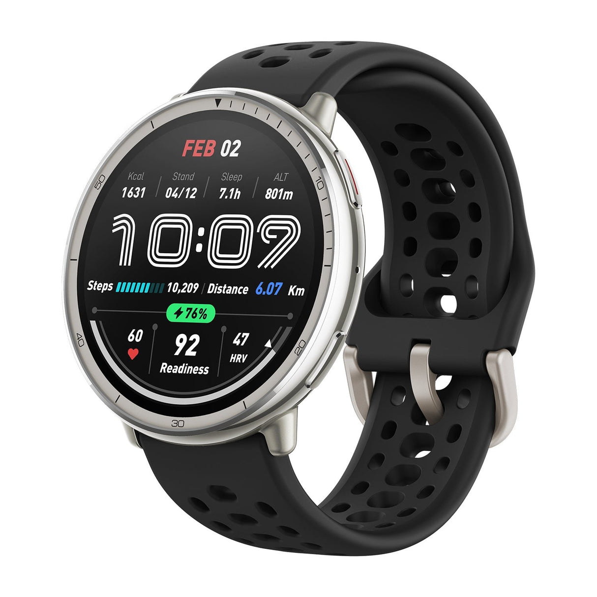 EAN 6970100377712 - Amazfit Active 2 3,35 cm (1.32") AMOLED 43.9 mm Digital 466 x 466 Pixeles Pantalla táctil Plata GPS (saté imagen 3